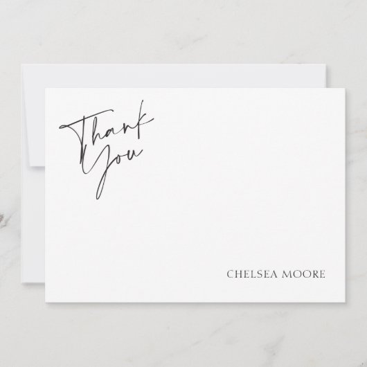 Carte De Remerciements Remerciement élégant simple monogramme rose à carr (Devant)