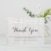 Carte De Remerciements Remerciement en bois rustique personnalisé (Debout devant)