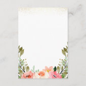 Carte De Remerciements Remerciement en écriture dorée | Fleurs aquarelles (Dos)