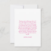 Carte De Remerciements Remerciement fantaisiste à fleurs roses dessinées  (Dos)