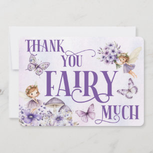 Carte De Remerciements Remerciement Fée Beaucoup Fleur Pourpre