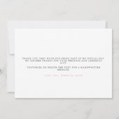 Carte De Remerciements Remerciement Fête de Mariage Fleur Rose Herbe des  (Dos)