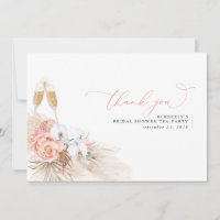 Remerciement Fête de Mariage Fleur Rose Herbe des 