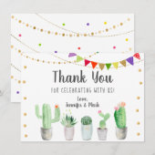 Carte De Remerciements Remerciement Fiesta Cactus pour Enterrement de Vie (Devant / Derrière)