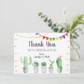 Carte De Remerciements Remerciement Fiesta Cactus pour Enterrement de Vie (Debout devant)