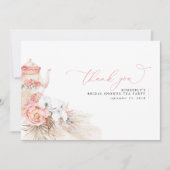 Carte De Remerciements Remerciement Fleur de Pampa Rose pour Mariage (Devant)