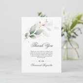 Carte De Remerciements Remerciement Fleurs Mariage Botanique Or (Debout devant)