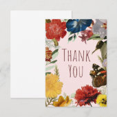 Carte De Remerciements Remerciement floral (Devant / Derrière)