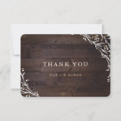 Carte De Remerciements Remerciement floral boho en bois de grange rustiqu (Devant)