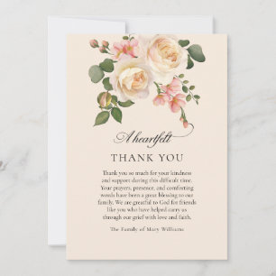 Carte De Remerciements Remerciement Floral Chrétien de Funérailles de Deu