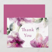 Carte De Remerciements Remerciement floral de lys rose aquarelle (Devant / Derrière)