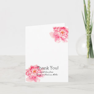 Carte De Remerciements Remerciement floral de pivoines roses
