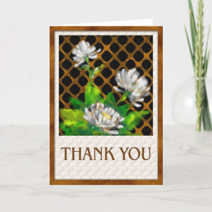 Carte De Remerciements Remerciement floral de verdure rustique avec margu