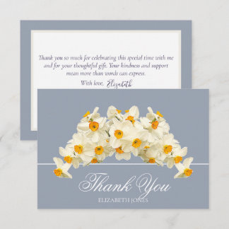 Carte De Remerciements Remerciement Floral Délicat Moderne avec Jonquille