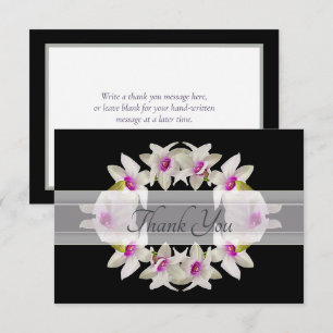 Carte De Remerciements Remerciement Floral Élégant Orchidée Blanche Moder