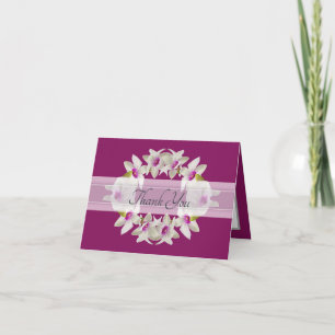 Carte De Remerciements Remerciement Floral Élégant Orchidée Blanche Moder