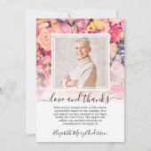 Carte De Remerciements Remerciement Floral Lumineux pour Décès Photo (Devant)