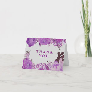 Carte De Remerciements Remerciement Floral Violet Douillet