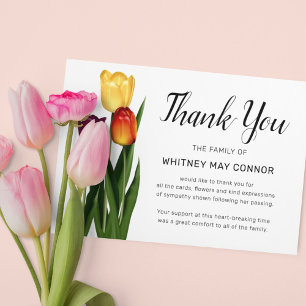 Carte De Remerciements Remerciement funéraire   Mémorial de fleurs de tul
