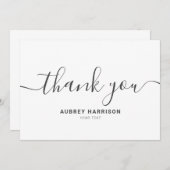 Carte De Remerciements Remerciement manuscrit simple moderne (Devant / Derrière)