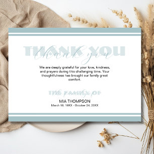 Carte De Remerciements Remerciement Memorial Traditionnel Dusty Blue