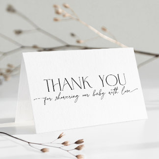 Carte De Remerciements Remerciement Minimaliste Moderne pour Baby Shower