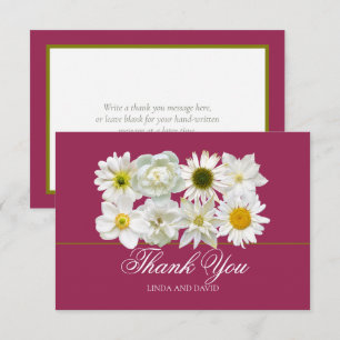 Carte De Remerciements Remerciement Moderne Chic Fleur Blanche pour Maria