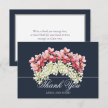 Remerciement Moderne de Mariage avec Orchidée Rose