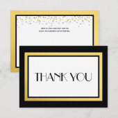 Carte De Remerciements Remerciement noir et or Art Déco (Devant / Derrière)