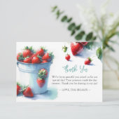 Carte De Remerciements Remerciement personnalisé à l'aquarelle de fraise (Debout devant)