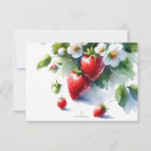 Carte De Remerciements Remerciement personnalisé à l'aquarelle de fraise (Dos)