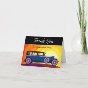 Carte De Remerciements Remerciement Personnalisé Coucher de Soleil Automo