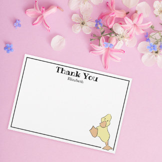 Carte De Remerciements Remerciement personnalisé de caneton mignon