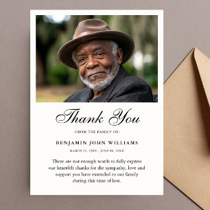 Carte De Remerciements Remerciement Personnalisé Photo Funérailles Sympat