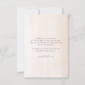 Carte De Remerciements Remerciement Petit Mariage Floral Herbe des Pampas (Dos)