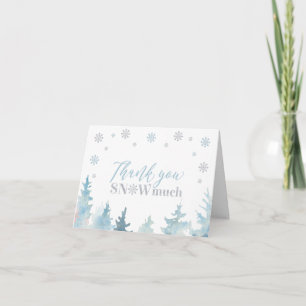 Carte De Remerciements Remerciement photo de Silver & Blue Winter Wonderl