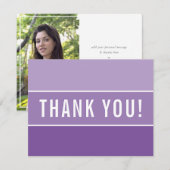 Carte De Remerciements REMERCIEMENT PHOTO moderne ombre violet pourpre (Devant / Derrière)