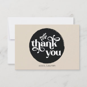 Carte De Remerciements Remerciement plat de cercle vintage personnalisé