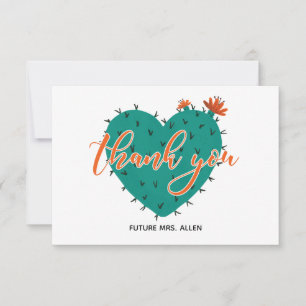 Carte De Remerciements Remerciement Plat Mariage Succulent Heart