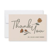 Remerciement plat personnalisé Boho Wildflower