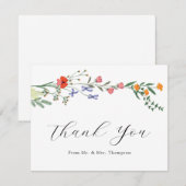 Carte De Remerciements Remerciement plat pour mariage dans un jardin secr (Devant / Derrière)