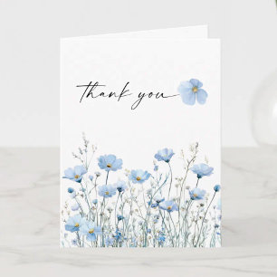 Carte De Remerciements Remerciement plié pour mariage Love in Bloom Blue