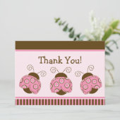 Carte De Remerciements Remerciement pour Baby Shower Bébé Coccinelle Styl (Debout devant)