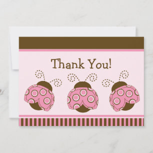 Carte De Remerciements Remerciement pour Baby Shower Bébé Coccinelle Styl