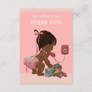 Carte De Remerciements Remerciement pour Baby Shower Bébé Ethnique au Tél