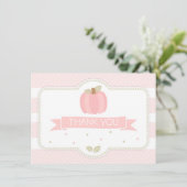 Carte De Remerciements Remerciement pour Baby Shower Citrouille Rose (Debout devant)