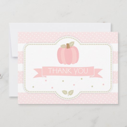 Carte De Remerciements Remerciement pour Baby Shower Citrouille Rose (Devant)