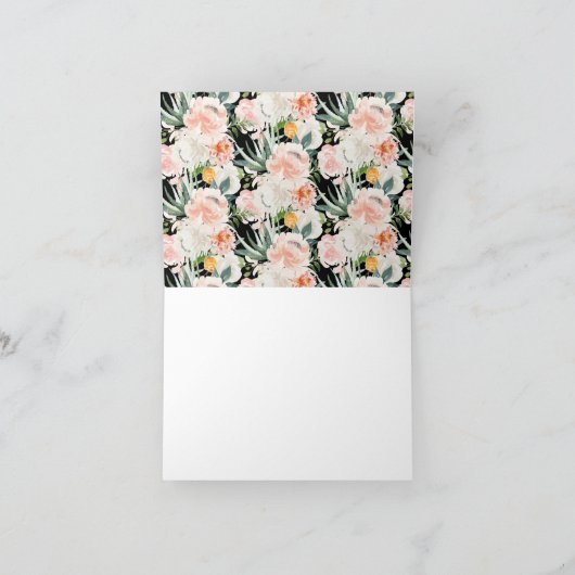 Carte De Remerciements Remerciement pour Baby Shower Élégant Blush & Fleu (Intérieur)