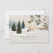 Carte De Remerciements Remerciement pour Baby Shower en Bois d'Hiver (Devant)