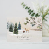 Carte De Remerciements Remerciement pour Baby Shower en Bois d'Hiver (Debout devant)